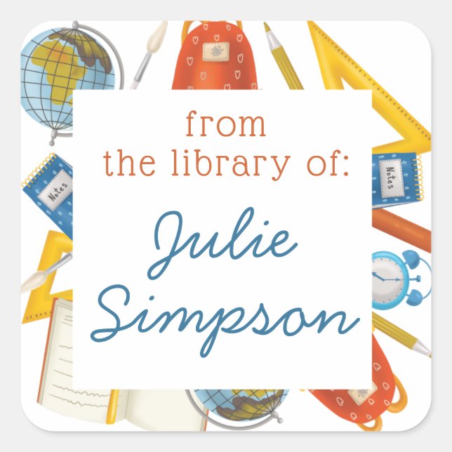 Adesivo Quadrado Placa de vestibular do professor (Frente)