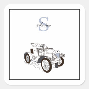 Adesivo Quadrado Placa gráfica branca monográfica personalizada