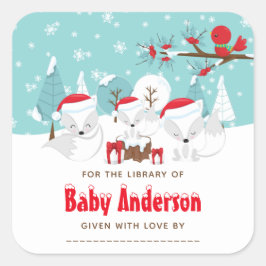 Adesivo Quadrado Placa reserva de Wonderland da Fox do Ártico