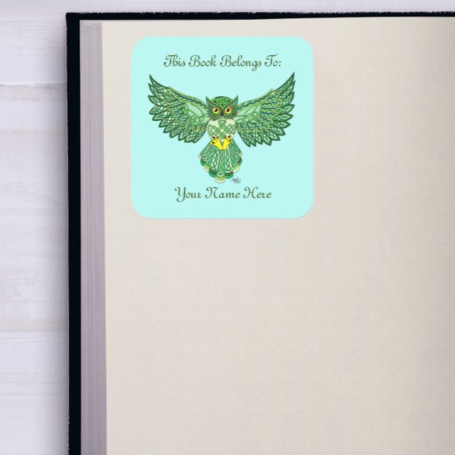 Adesivo Quadrado Placa Verde de Coroa de Voo Celta (Criador carregado)