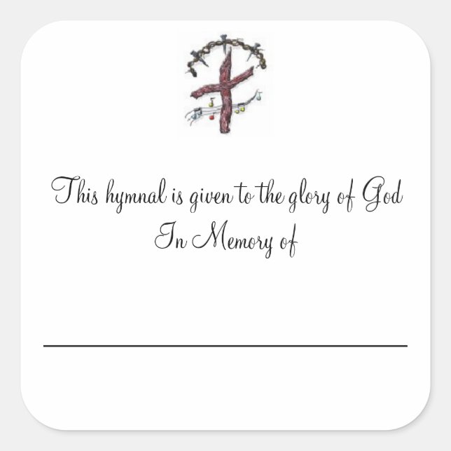 Adesivo Quadrado Placas Hímnais em Memória de (Frente)
