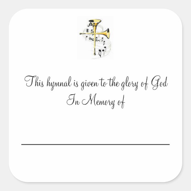 Adesivo Quadrado Placas Hymnal (Frente)