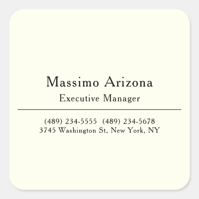 Adesivo Quadrado Plain Professional Modern Minimailst (Frente)
