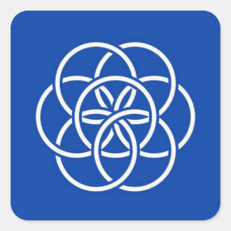 Adesivo Quadrado Planet earth flag