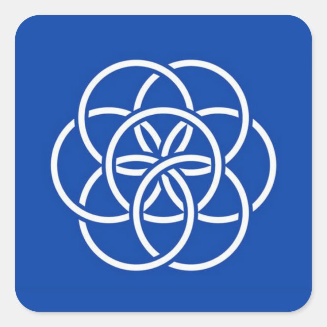 Adesivo Quadrado Planet earth flag (Frente)