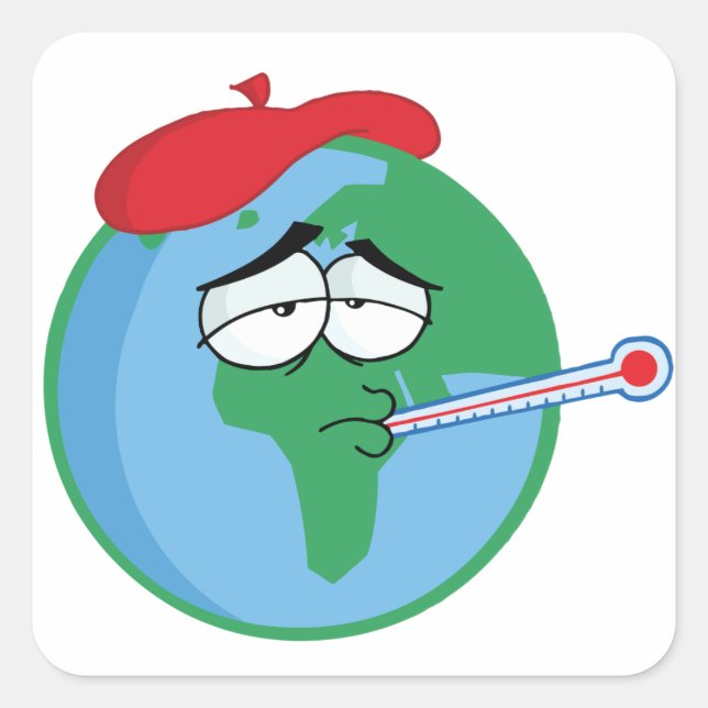 Adesivo Quadrado Planeta Doente (Frente)