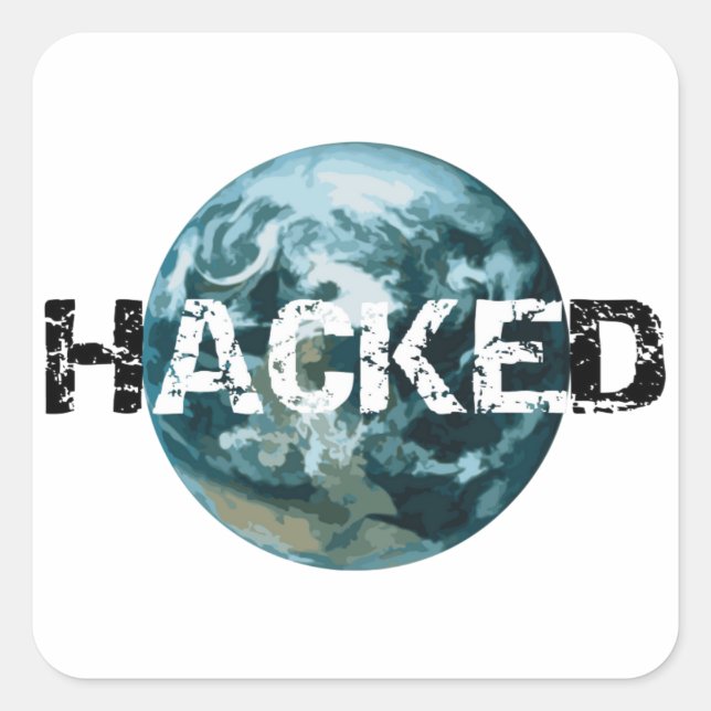 Adesivo Quadrado Planeta Hackeado Terra (Frente)