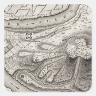 Adesivo Quadrado Plano da cidade de Pittsburg