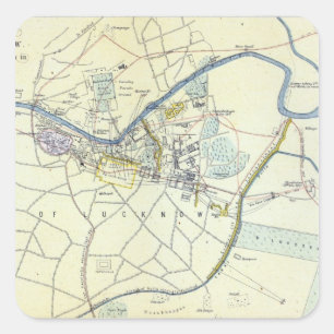 Adesivo Quadrado Plano de Lucknow que mostra operações