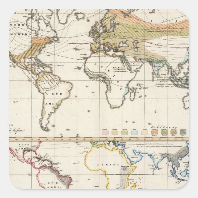 Adesivo Quadrado plantas cultivadas mais importantes espalham distr (Frente)
