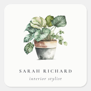 Adesivo Quadrado Plantas De Folha De Folha De Folha De Plantas De A