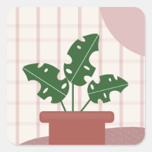 Plantas Monstera Fofas Moldura Desenho Boêmio
