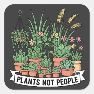 Adesivo Quadrado Plantas Não Pessoas Camisa engraçada para jardin