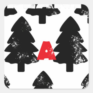 Adesivo Quadrado Plante um padrão de árvore