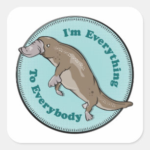 Adesivo Quadrado Platypus de desenho