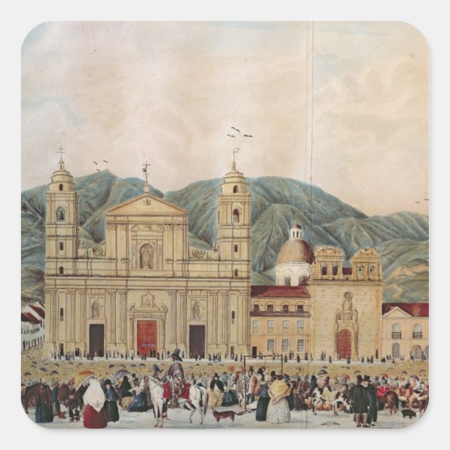 Adesivo Quadrado Plaza de Bolivar, Bogota, 1837 (Frente)