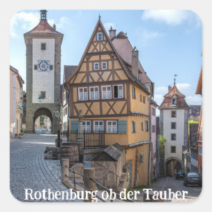 Adesivo Quadrado Plönlein em Rothenburg ob der Tauber, Alemanha
