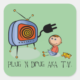 Adesivo Quadrado Plug N Drug AKA TV