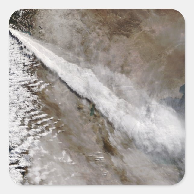 Adesivo Quadrado Pluma da erupção do vulcão Chaiten, Chile (Frente)