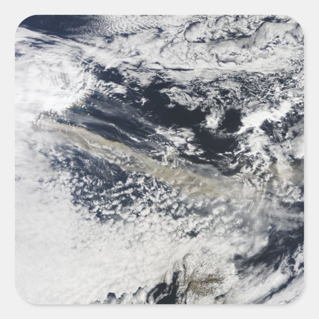 Adesivo Quadrado Pluma de cinzas do vulcão Eyjafjallajokull (Frente)