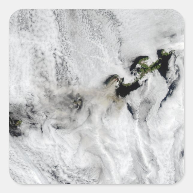 Adesivo Quadrado Pluma do vulcão Okmok, Ilhas Aleutas 2 (Frente)