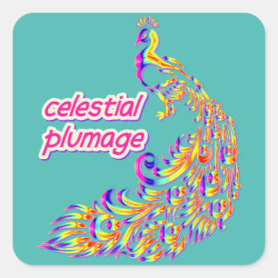 Adesivo Quadrado plumagem celestial