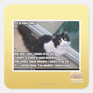 Adesivo Quadrado Plz para abrir a porta