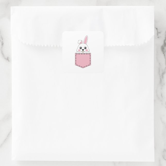 Adesivo Quadrado Pocket Pet Bunny (Bolsa)