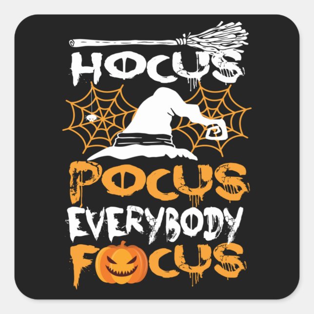 Adesivo Quadrado Pocus do Hocus todos focam - Halloween (Frente)