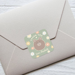 Adesivo Quadrado Podemos Ampliar O Chá de fraldas De Espera Obrigad