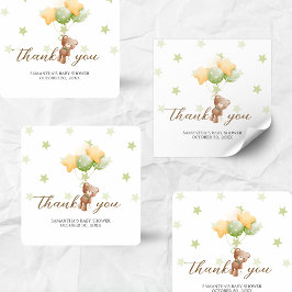 Adesivo Quadrado Podemos Esperar Chá de fraldas De Balões