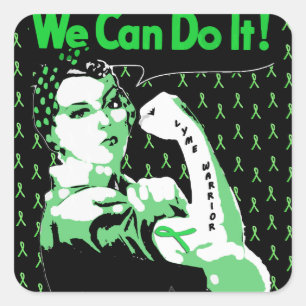 Adesivo Quadrado Podemos Fazer Isso, Lyme Doease Warrior Sticker