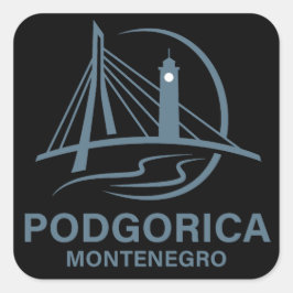 Adesivo Quadrado Podgorica Montenegro Europa