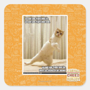 Adesivo Quadrado Põe o pé direito, põe o pé direito