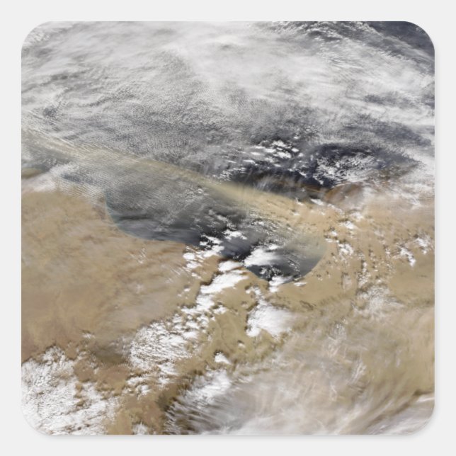 Adesivo Quadrado Poeira sopra ao largo da costa da Líbia (Frente)