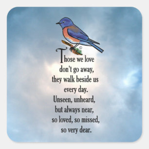 Adesivo Quadrado Poema "assim amado" do Bluebird