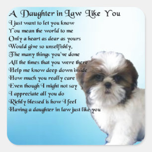 Adesivo Quadrado Poema da nora - design de Shih-Tzu