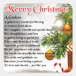 Adesivo Quadrado Poema do Godson - design do Natal