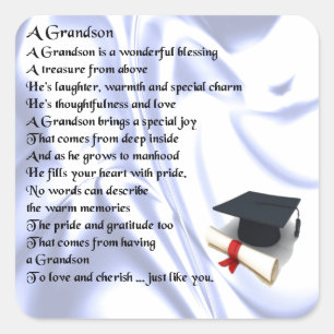 Adesivo Quadrado Poema do neto da graduação