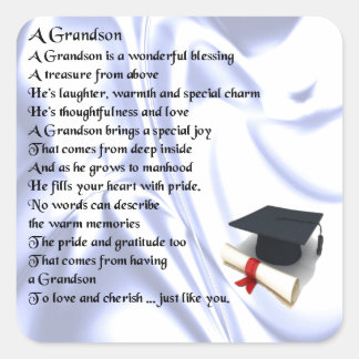 Adesivo Quadrado Poema do neto de graduação