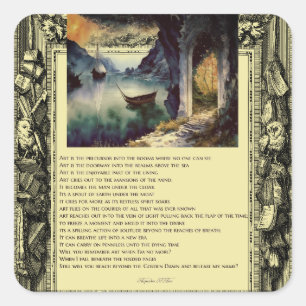 Adesivo Quadrado Poema Sobre Barcos de Arte Água Lagoa