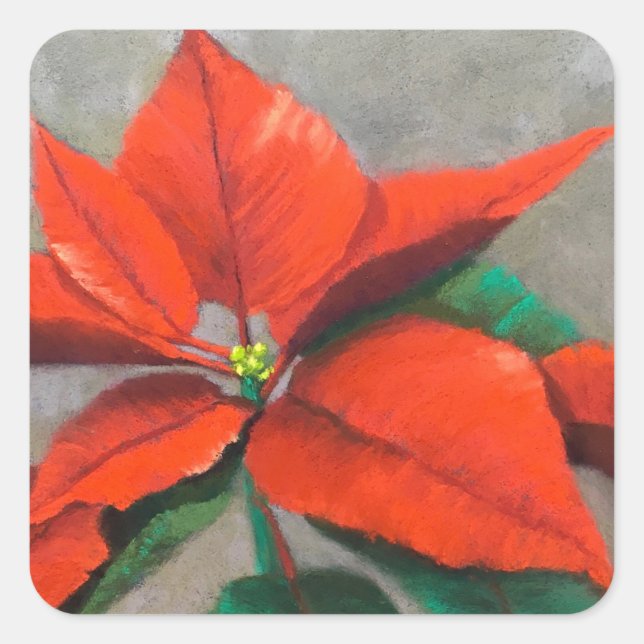 Adesivo Quadrado Poinsettia Stickers (Frente)
