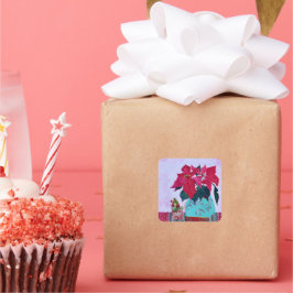 Adesivo Quadrado Poinsettias