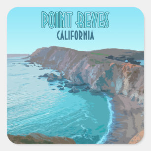 Adesivo Quadrado Point Reyes National Seashore California Vintage