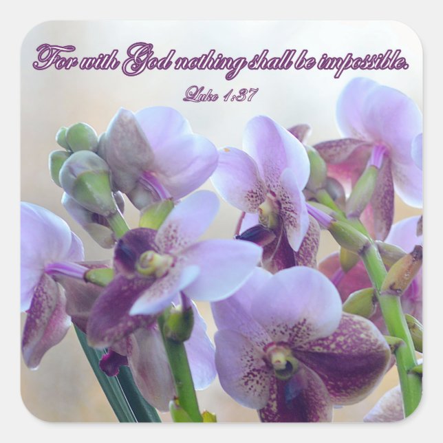 Adesivo Quadrado Pois para Deus nada será impossível! (Frente)