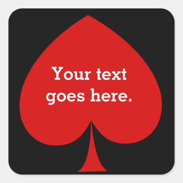 Adesivo Quadrado Pôker casino falso em favor (Frente)