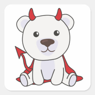 Adesivo Quadrado Polar Bear Halloween Garotas Malvadas Esquadrão
