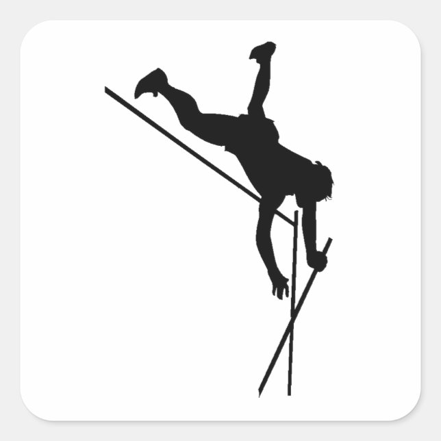Adesivo Quadrado Pole Vaulter Silhouette (Frente)