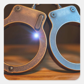 Adesivo Quadrado Police handcuffs