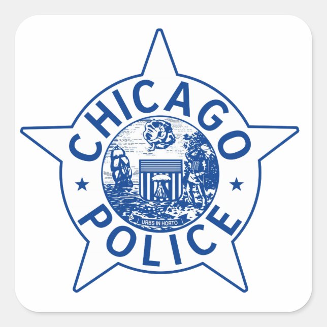 Adesivo Quadrado Polícia de Chicago (VINTAGE) (Frente)